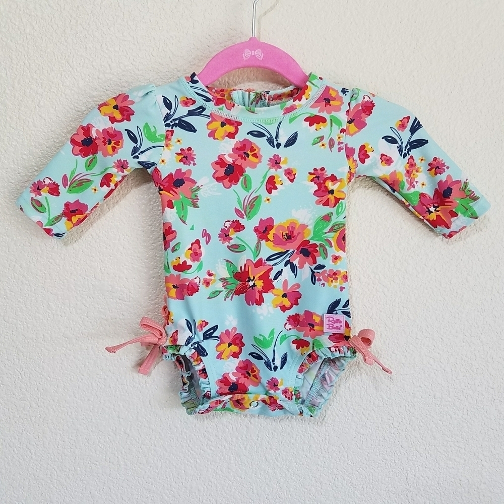 RUFFLE BUTTS RASH GUARD 1PC SWIMSUIT